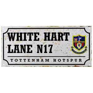 Photo of Tottenham Hotspur - Club Crest & Text "WHITE HART LANE N17" Retro Street Sign
