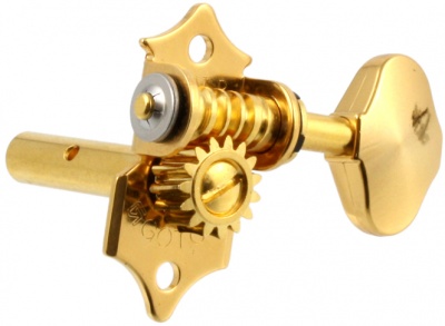 Photo of Gotoh Acoustic Guitar 3 A-Side Open Gear Machine Heads Set with Butterbean Buttons for Slotted Headstocks