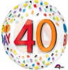 Anagram - Supershape Orbz Foil Balloon - Happy 40th Birthday Rainbow Photo