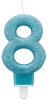 Amscan - Glitter Birthday Number Candle - Blue - 8 Photo
