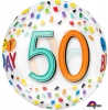 Anagram - Supershape Orbz Foil Balloon - Happy 50th Birthday Rainbow Photo