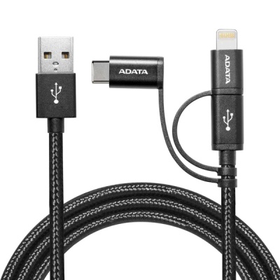 Photo of ADATA 3-in-1 Cable Micro USB USB-C/Lighting Cable - Black