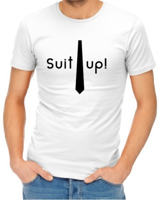 Photo of Suit Up Men’s White T-Shirt