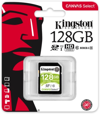 Photo of Kingston Technology Kingston Canvas Select 128GB SDHC Class 10 SD Memory Card UHS-I 80MB/s R Flash Memory Card
