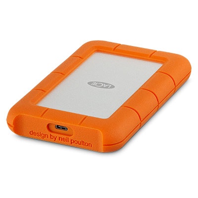 Photo of LaCie Seagate Rugged USB-C External Hard Drive 4TB Orange & Silver
