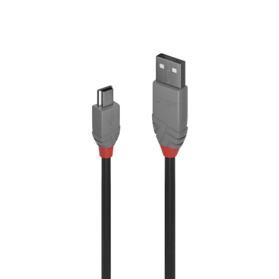 Photo of Lindy 5m USB2.0 Male to USB Mini-B Cable - Anthracite