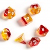 Sirius Dice - Set of 7 Polyhedral Dice - Translucent Red Yellow & White Photo