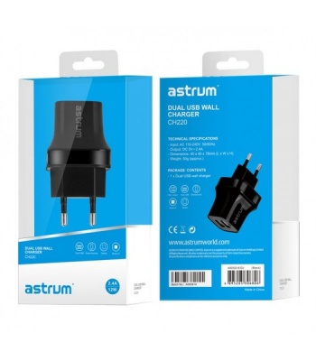 Photo of Astrum - A92522-C CH220 Home Charger 2.1a 2 USB Blue/Black