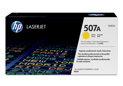 Photo of HP 507A LaserJet Enterprise 500 Color M551 Yellow Print Cartridge 6000 Standard Pgs.