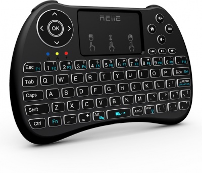 Photo of Reiie - Wireless QWERTY Backlit Media Touchpad Keyboard - Black