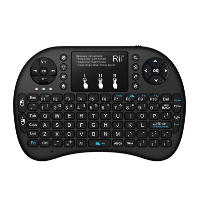 Photo of Rii - Wireless i8 QWERTY Backlit Game Touchpad Keyboard - Black