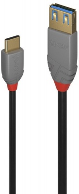Photo of Lindy 0.15m USB 3.1 Type-C to Type-A Cable - Grey and Black