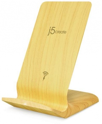 Photo of j5 create J5create - JUPW1102W mightywave 2-Coil 10W Wireless Charging Stand with Wood Finish