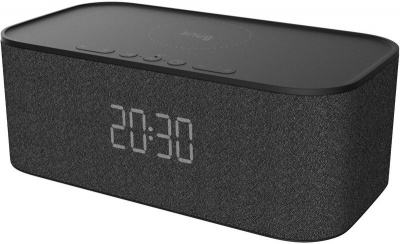 Photo of Snug Bluetooth Speaker with Clock Radio and Wireless Charger - Black