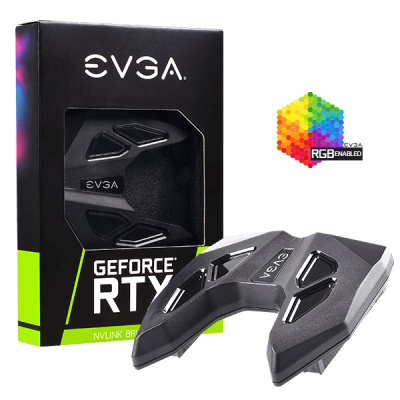 Photo of EVGA GeForce RTX NVLink SLI Bridge 3-Slot Spacing RGB LED