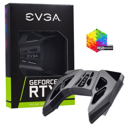 Photo of EVGA GeForce RTX NVLink SLI Bridge 4-Slot Spacing RGB LED