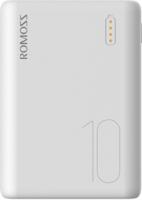 Photo of Romoss - Simple 10 10000mAh Input: Type C|Lightning|Micro USB|Output: 2 x USB Power Bank - White