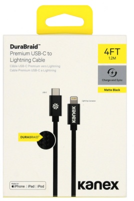 Photo of Kanex USB-C to Lightning 1.2m Durabraid Cable - Black