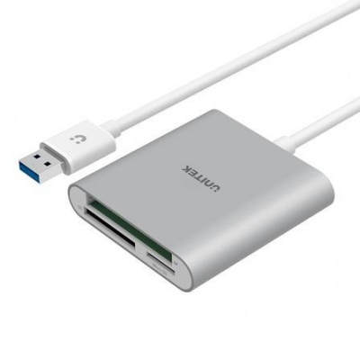 Photo of Unitek USB 3.0 3-Port Memory Card Reader - Silver