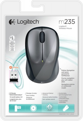 Photo of Logitech Wireless Mouse M235 - Dark Grey/Colt Matt