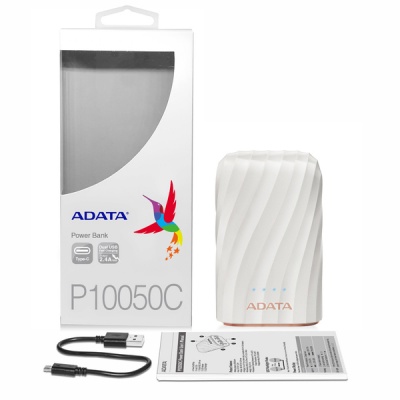 Photo of ADATA P10050C Premium Power Bank 10050mAh 2xUSB - White