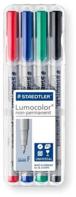Photo of Staedtler - Lumocolor Non - Permanent Fine Wallet 4 Koki Pens