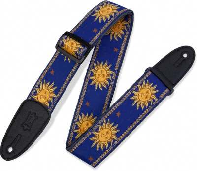 Photo of Levys MPJG-SUN-BLU Print Series 2" Jacquard Weave Guitar Strap with Garment Leather Backing