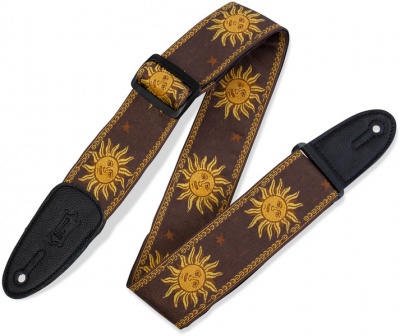 Photo of Levys MPJG-SUN-BRN Print Series 2" Jacquard Weave Guitar Strap with Garment Leather Backing