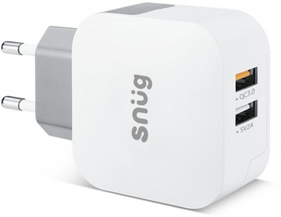 Photo of Snug Qualcomm Quick Charge 3.0 2-Port USB Home Mobile Charger - White