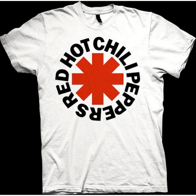 Photo of Red Hot Chili Peppers - Red Asterisk Men's T-Shirt - White