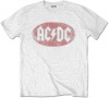 AC/DC - Oval Logo Vintage Men's T-Shirt - White Photo