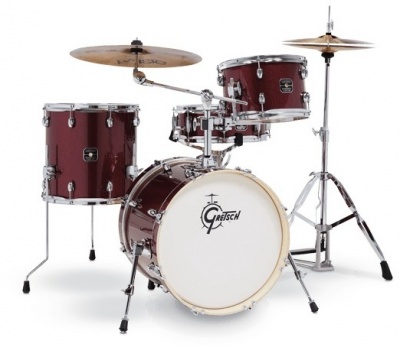 Photo of Gretsch GE4S484RS Energy Kit Series 4 pieces Street Kit Acoustic Drum Kit with Meinl Cymbals and Hardware - Ruby