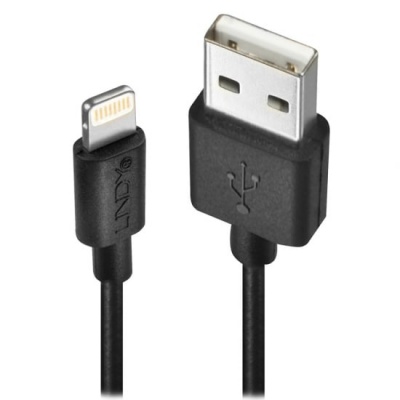Photo of Lindy 3m USB Type-A to Lightning Sync Charge Cable - Black