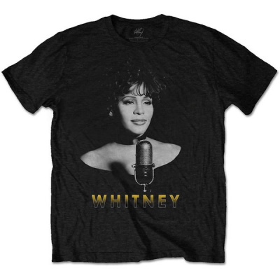 Photo of Whitney Houston - Black & White Photo Men’s Black T-Shirt