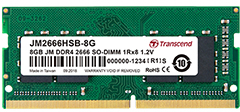 Photo of Transcend JetRam 16GB 2x8GB Kit DDR4 2666MHz CL19 SO-DIMM Memory Module