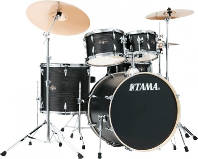 Photo of TAMA IE62H6W-BOW Imperialstar 6 pieces Acoustic Drum Kit with Hardware - Black Oak Wrap