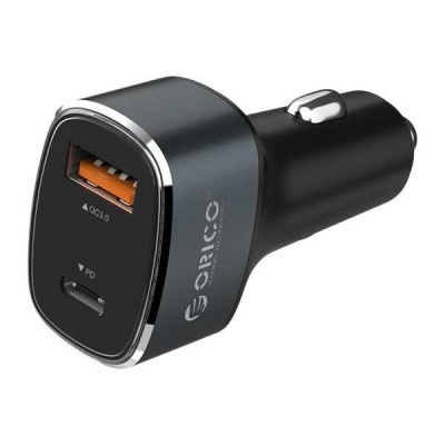 Photo of Orico Dual Port USB Type-C USB-A QC3.0 Car Charger Grey