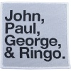 Beatles John Paul George Ringo Black On White Woven Patch Photo