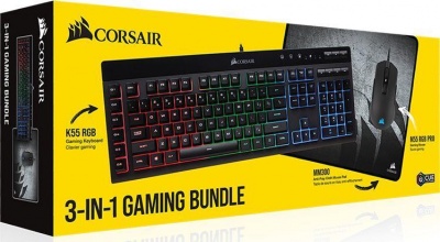Photo of Corsair 3-IN-1 Gaming Bundle K55 RGB Keyboard; M55 RGB PRO Mouse; MM300 Cloth Mousepad - Medium