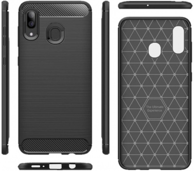 Photo of Tuff Luv Tuff-Luv Carbon Fibre Style Armour Case for Galaxy A30 - Black