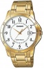 Casio Stainless Steel Analog Mens Wrist Watch - Gold and White Photo