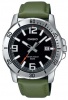 Casio Enticer Series Analog Mens Wrist Watch - Silver and Green Photo