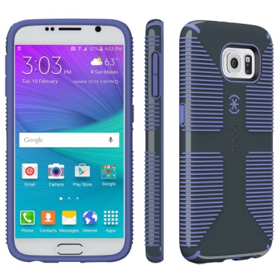 Photo of Speck CandyShell Grip Csae for Samsung Galaxy S6 - Charcoal Grey and Wisteria Purple