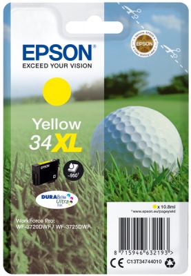 Photo of Epson 10.8ml Singlepack Yellow 34XL DURABrite Ultra Ink Cartridge