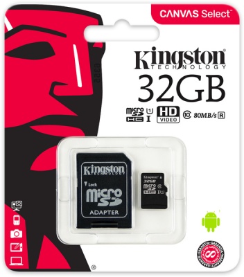 Photo of Kingston Technology - Canvas Select SDCS/32GB MicroSDClass 10 UHS-I 32GB Memory Card