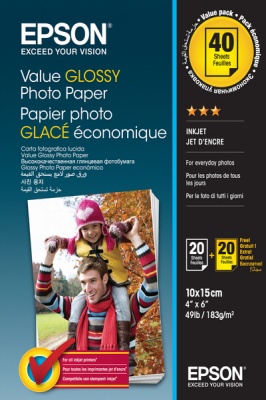 Photo of Epson - Value Glossy Photo Paper 10x15cm
