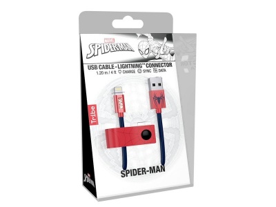 Photo of Apple Tribe - USB to Lightning Sync&Charge Cable Marvel Avengers Spider-man MFi Certified 120cm