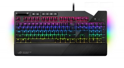 Photo of ASUS ROG Strix Flare Mechanical gaming keyboard with Cherry MX RGB switches; dedicated media keys and a customizable