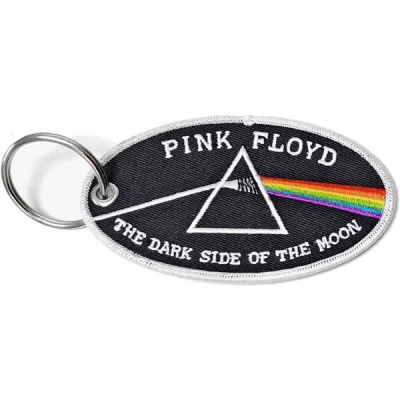 Photo of Pink Floyd - Dark Side of the Moon Oval White Border Woven Patch Keychain