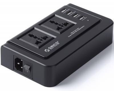 Photo of Orico 4-Port USB Charger With Dual 3-Pin Power Socket - Black